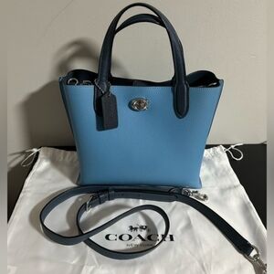 Coach Willow Blue and Navy Tote Crossbody